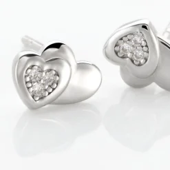 Marc Orian Bijoux Zirconium|Boucles D'Oreilles Argent > Boucles D'oreilles Puces Argent Blanc Dounyo Oxydes De Zirconium
