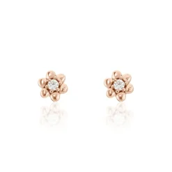 Marc Orian Bijoux Zirconium|Boucles D'Oreilles Fleur > Boucles D'oreilles Puces Argent Rose Buddy Oxydes De Zirconium
