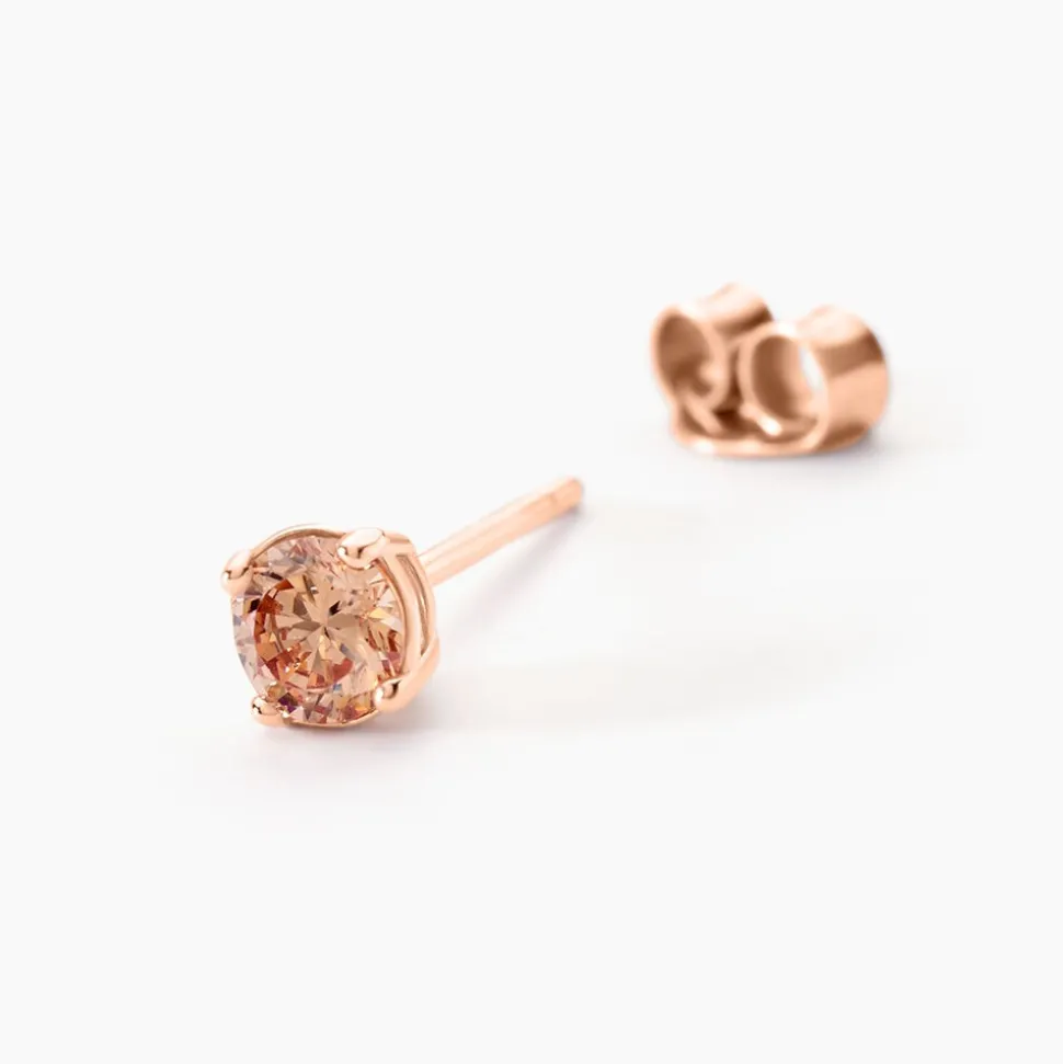 Boucles D'oreilles Puces Argent Rose Rio Santa Teresa Oxyde