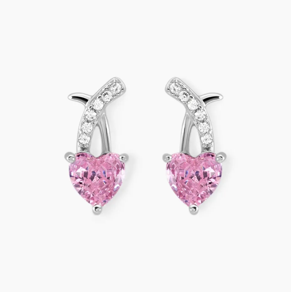 Boucles D'oreilles Puces Argent Blanc Avalon Oxyde De Zirconium