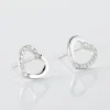 Boucles D'oreilles Puces Argent Blanc Saverio Oxydes De Zirconium