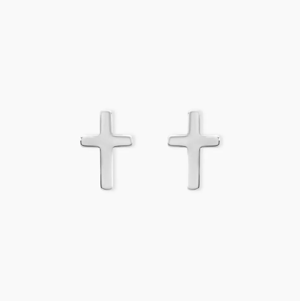 Boucles D'oreilles Puces Ashana Argent Blanc