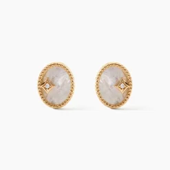 Boucles D'Oreilles Puces Astria Plaqué Or Jaune Nacre