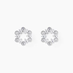 Marc Orian Bijoux Zirconium|Boucles D'Oreilles Fleur > Boucles D'Oreilles Puces Astrea Argent Blanc Oxyde De Zirconium