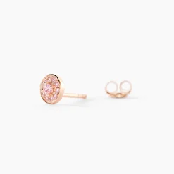 Boucles D'oreilles Puces Auxana Argent Rose Oxyde De Zirconium