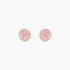 Boucles D'oreilles Puces Auxana Argent Rose Oxyde De Zirconium