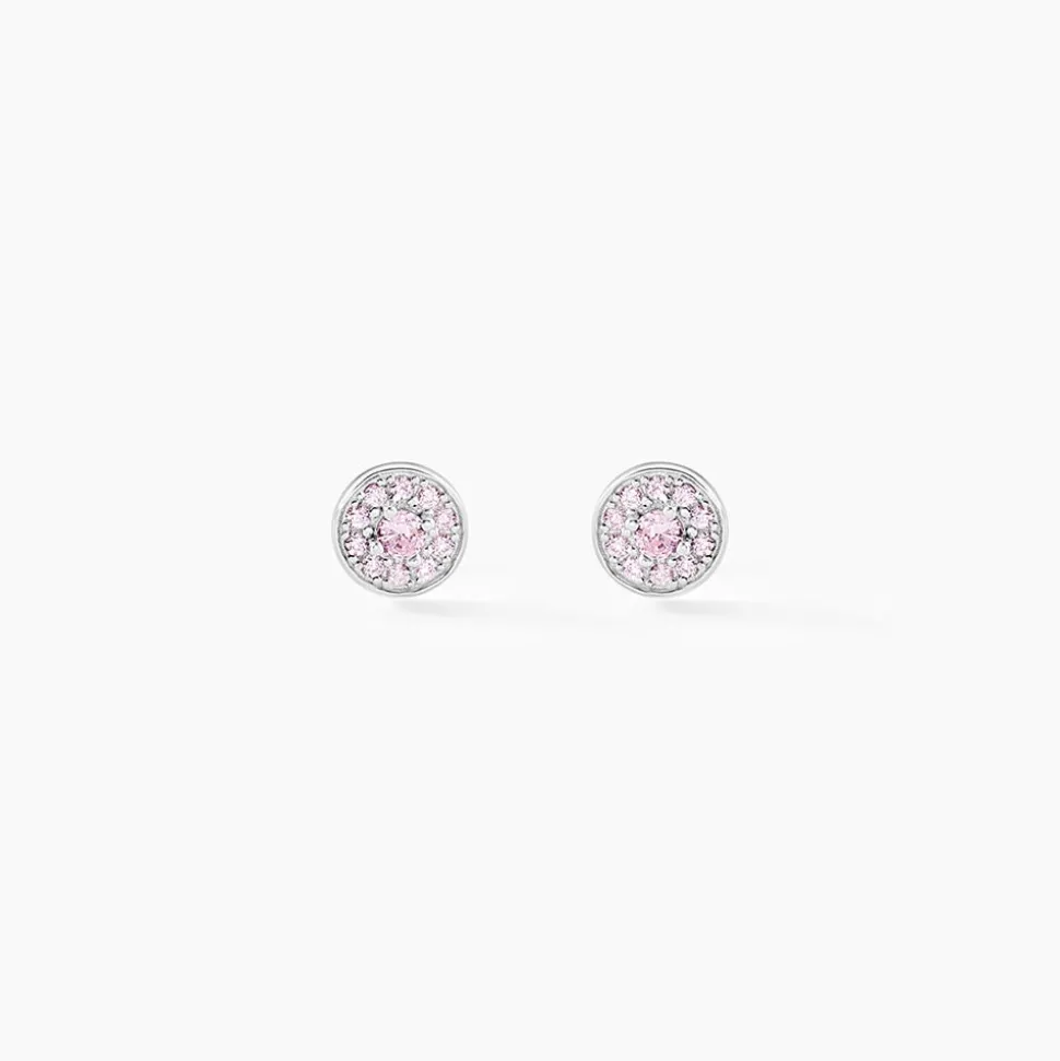 Boucles D'oreilles Puces Auxana Argent Blanc Oxyde De Zirconium