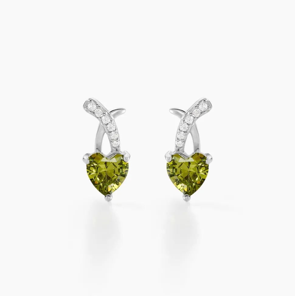 Boucles D'oreilles Puces Avalon Argent Blanc Oxyde De Zirconium