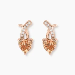 Boucles D'oreilles Puces Avalon Argent Rose Oxyde De Zirconium