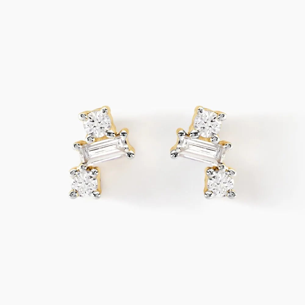 Marc Orian Cadeaux Mariage|Bijoux Diamant > Boucles D'oreilles Puces Baliatista Or Jaune Diamant Synthétique