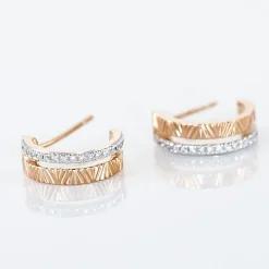 Marc Orian Cadeaux Mariage|Bijoux Diamant > Boucles D'oreilles Puces Belindalan Or Bicolore Diamant