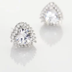 Marc Orian Bijoux Zirconium|Boucles D'Oreilles Argent > Boucles D'oreilles Puces Calvi Argent Blanc Oxyde De Zirconium