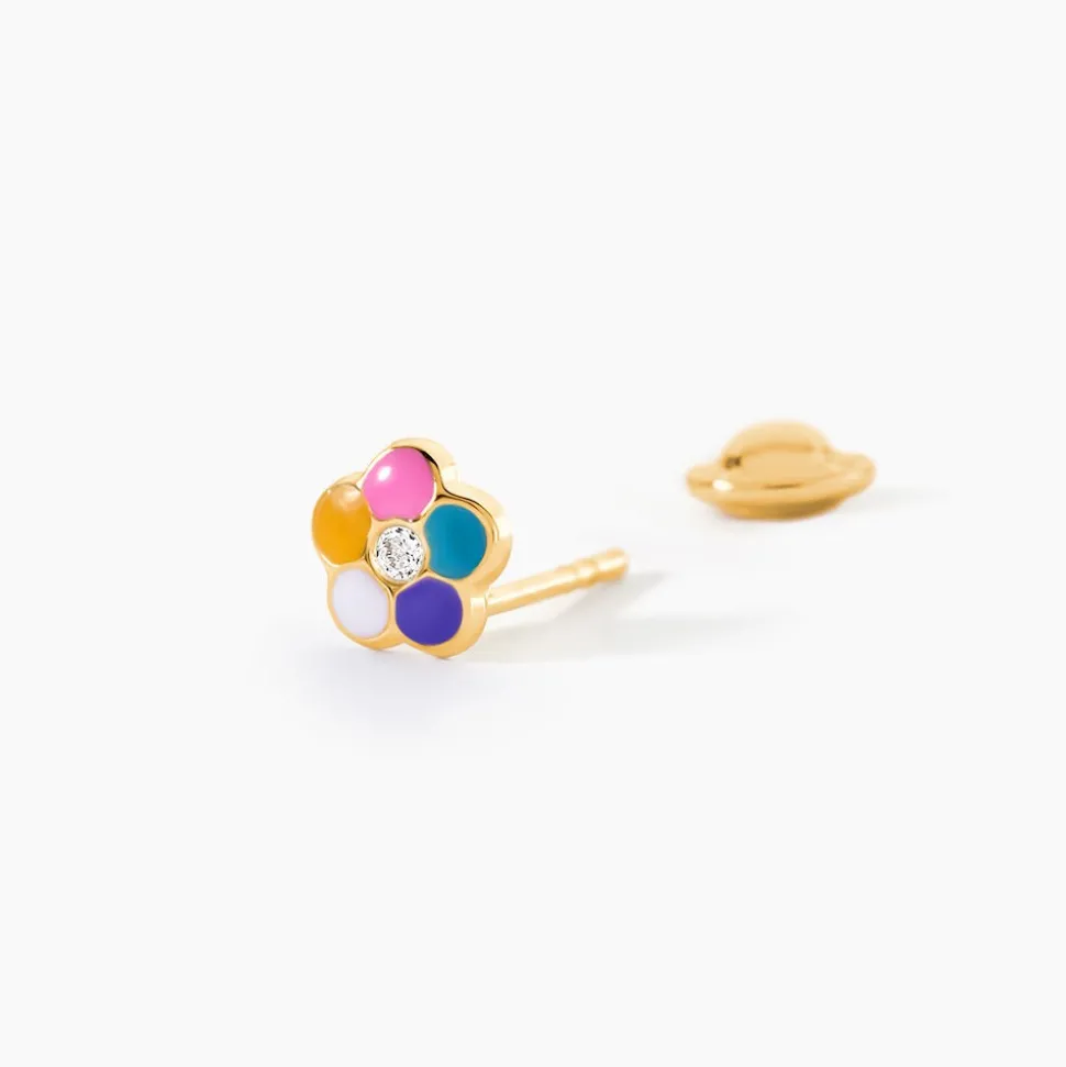Boucles D'Oreilles Puces Caly Or Jaune Oxyde De Zirconium
