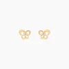 Marc Orian Bijoux Zirconium|Boucles D'Oreilles Fleur > Boucles D'oreilles Puces Cathy Fleur Or Jaune Oxyde De Zirconium