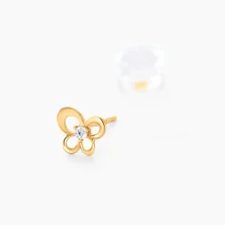 Marc Orian Bijoux Zirconium|Boucles D'Oreilles Fleur > Boucles D'oreilles Puces Cathy Fleur Or Jaune Oxyde De Zirconium