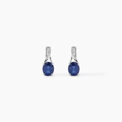 Marc Orian Anniversaire De Mariage|Boucles D'Oreilles Mariage > Boucles D'oreilles Puces Charmante Or Blanc Saphir Et Diamant