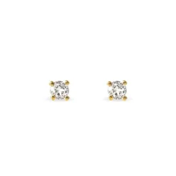 Boucles D'oreilles Puces Clavie Or Jaune Diamant