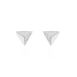 Boucles D'oreilles Puces Cleona Argent Blanc Oxyde De Zirconium