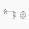 Boucles D'oreilles Puces Cyra Argent Blanc Oxyde De Zirconium