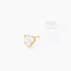 Marc Orian Bijoux Zirconium|Boucles D'Oreilles Cœur > Boucles D'oreilles Puces Daria Coeur or jaune oxyde