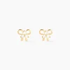 Boucles D'oreilles Puces Darina Noeud Or Jaune Oxyde De Zirconium