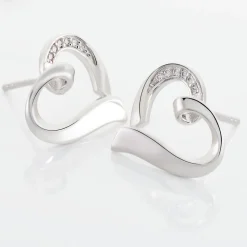 Boucles D'oreilles Puces Daviane Argent Blanc Oxyde De Zirconium