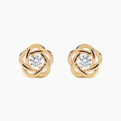 Boucles D'oreilles Puces Djanaelle Plaqué Or Jaune Oxyde De Zirconium
