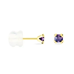 Boucles D'oreilles Puces Doreen Carre Or Jaune Oxyde De Zirconium