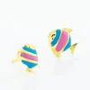 Boucles D'oreilles Puces Dorya Poisson Or Jaune