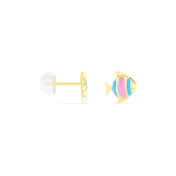 Boucles D'oreilles Puces Dorya Poisson Or Jaune