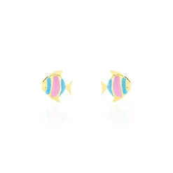 Boucles D'oreilles Puces Dorya Poisson Or Jaune