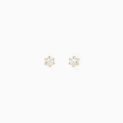 Boucles D'oreilles Puces Eddie Or Jaune Oxyde
