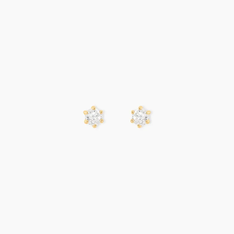 Boucles D'oreilles Puces Eddie Or Jaune Oxyde
