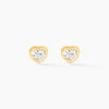 Marc Orian Boucles D'Oreilles Strass|Bijoux Homme > Boucles D'oreilles Puces Edme Cœur Or Jaune Strass