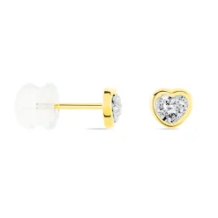 Marc Orian Boucles D'Oreilles Strass|Bijoux Homme > Boucles D'oreilles Puces Edme Cœur Or Jaune Strass
