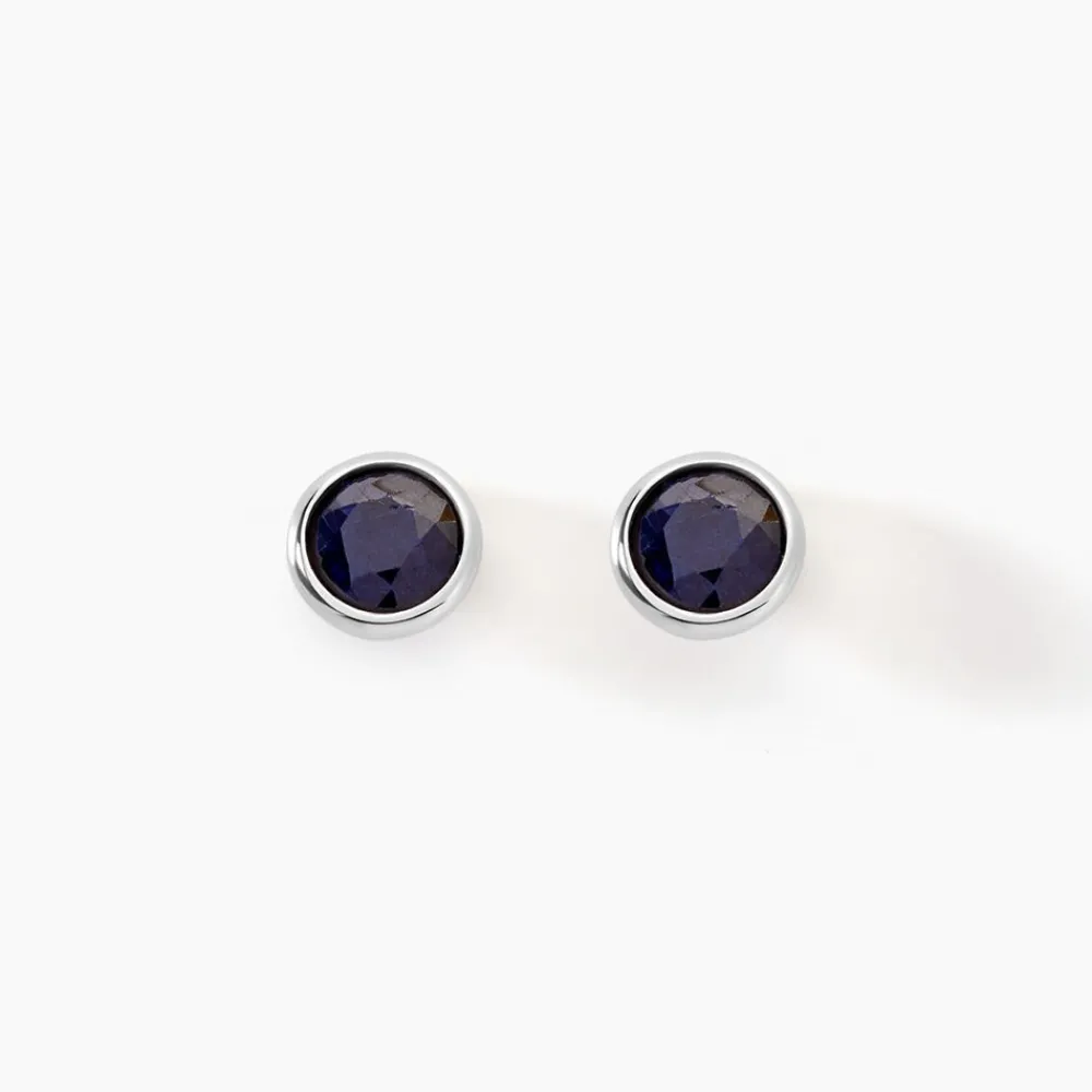 Marc Orian Bijoux Saphir|Boucles D'Oreilles Or > Boucles D'oreilles Puces Edy Serti Clos Or Blanc Saphir