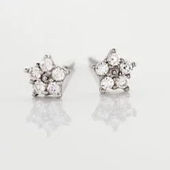 Marc Orian Bijoux Zirconium|Bijoux Homme > Boucles D'oreilles Puces Elais Etoile Or Blanc Oxyde De Zirconium