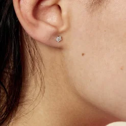 Marc Orian Bijoux Zirconium|Bijoux Homme > Boucles D'oreilles Puces Elais Etoile Or Blanc Oxyde De Zirconium