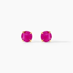 Marc Orian Boucles D'Oreilles Rubis|Boucles D'Oreilles Or > Boucles D'oreilles Puces Elea Serti Griffe or jaune rubis