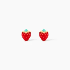 Boucles D'oreilles Puces Elizabetae Fraise Or Jaune