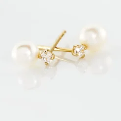 Marc Orian Bijoux Perles|Boucles D'Oreilles Perle > Boucles D'oreilles Puces Eolande Or Jaune Perle De Culture