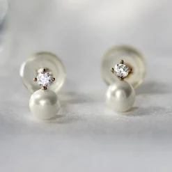 Marc Orian Bijoux Perles|Boucles D'Oreilles Perle > Boucles D'oreilles Puces Eolande Or Jaune Perle De Culture