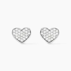Marc Orian Bijoux Zirconium|Boucles D'Oreilles Argent > Boucles D'oreilles Puces Esperanza Argent Blanc Oxyde De Zirconium
