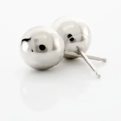 Boucles D'oreilles Puces Fidelia Boule Or Blanc