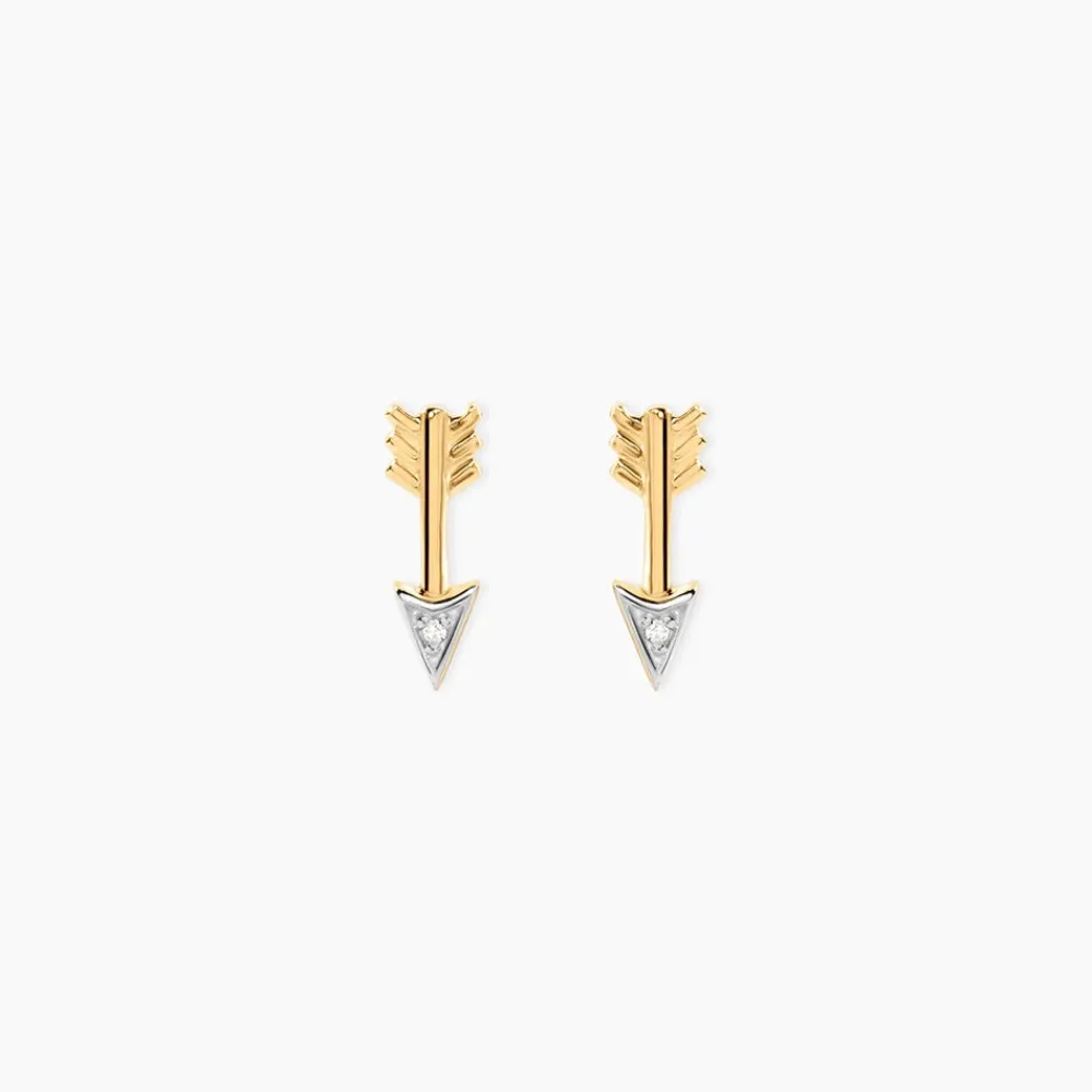 Marc Orian Bijoux Or|Bijoux Diamant > Boucles D'Oreilles Puces Fiorenzo Or Jaune Diamant