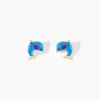Boucles D'oreilles Puces Flipper Dauphin Or Jaune
