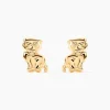 Boucles D'oreilles Puces Florenta Chat Or Jaune