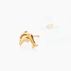 Boucles D'oreilles Puces Fulvie Dauphin Or Jaune