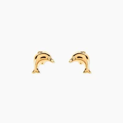 Boucles D'oreilles Puces Fulvie Dauphin Or Jaune