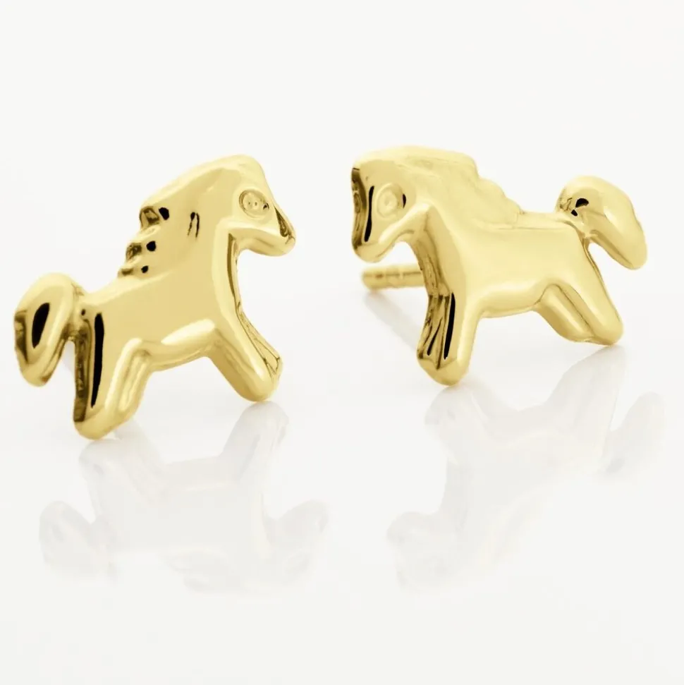 Boucles D'oreilles Puces Gerd Cheval Or Jaune